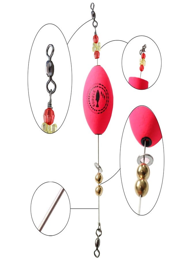 BUBBLE FISHING Popping Corks Floats for Saltwater Inshore Fishing Bobber 4pcs Rattle Rig Weighted Oval Popper Redfish Speckled Trout - Image 2