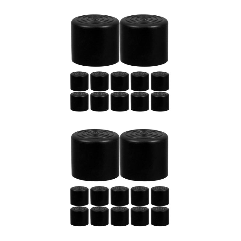 40 pcs Chair Leg Caps Round Non- Furniture Feet Covers PVC Chair Leg Floor Protectors for Hardwood Floor 22mm Black - Image 1