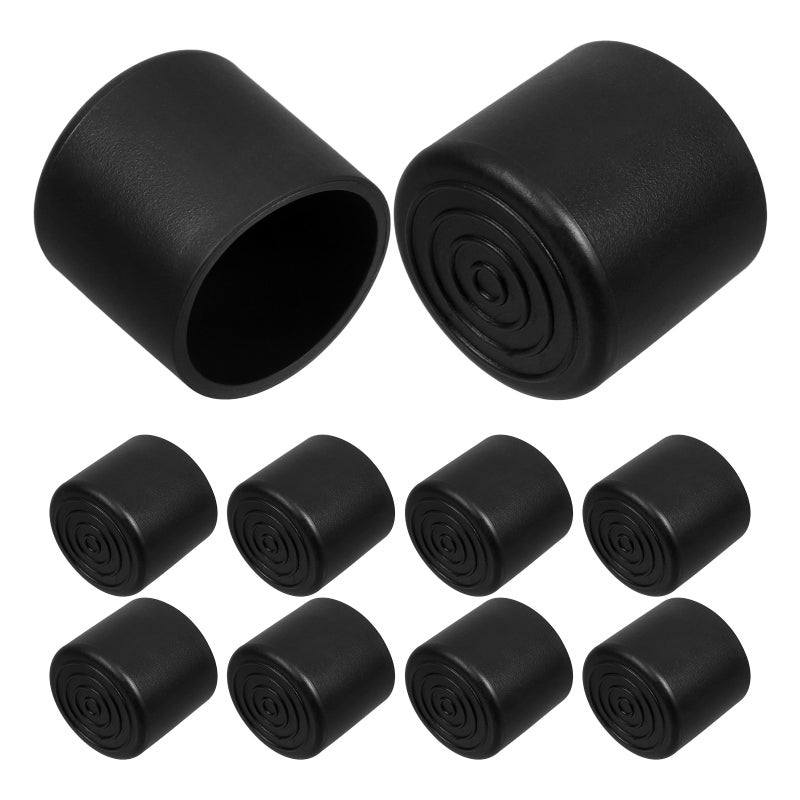 40 pcs Chair Leg Caps Round Non- Furniture Feet Covers PVC Chair Leg Floor Protectors for Hardwood Floor 22mm Black - Image 3