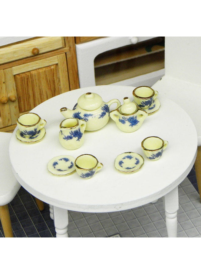 مجموعة شاي سيراميك صغيرة من Pocket Story مناسبة لألعاب مطبخ الأطفال وبيت الدمى وإكسسوارات الطعام واللعب - اللون: الفاوانيا الوردية - Image 3