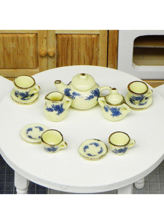 مجموعة شاي سيراميك صغيرة من Pocket Story مناسبة لألعاب مطبخ الأطفال وبيت الدمى وإكسسوارات الطعام واللعب - اللون: الفاوانيا الوردية - Image 2