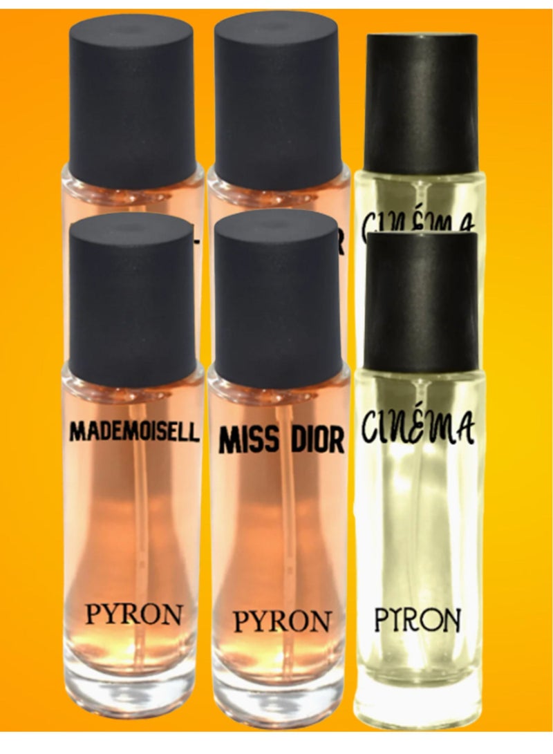 PYRON Perfume Collection Has 2 Of MadeMoisell Perfume 2 Of Miss Dior Perfume And 2 Of Cinema Perfume 30 Ml EDP - Image 1