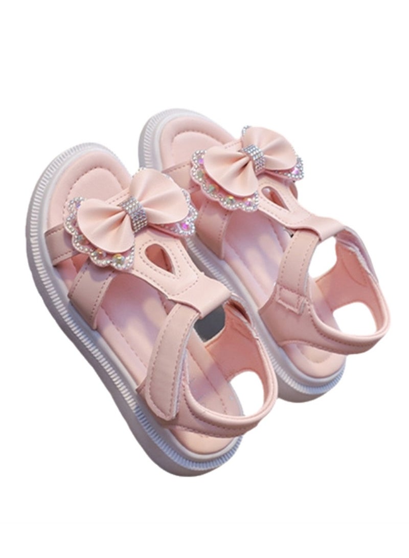 Girls Sandals Summer Children Princess Sandals Student Soft Sole Little Girl Velcro Ultra Light Shoes - Image 1