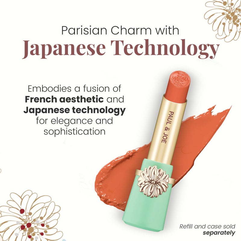 Paul & Joe Moisturizing Lipstick Refill Only, Case Sold Separately, Long Lasting Lipstick for Highly-Pigmented Lip Color, 14 Cat Sneeze - Gentle and Warm Coral Pink Lip Stick, 0.10 oz - Image 3