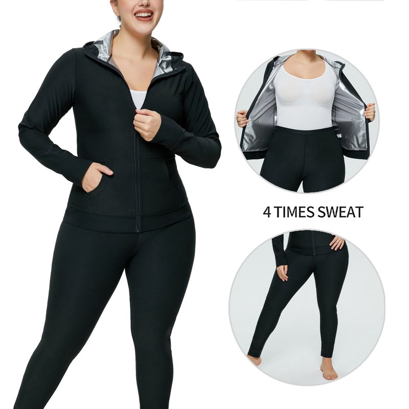 KUYING High-Waist Shaper Pants Sweat-Enhancing Yoga 32401 Fully Coated Sweat suit