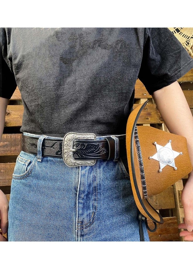 TOPACC Womens Mens Western Belt with Buckle Cowboy Cowgirl Country Belt for Jeans Pants - Image 5