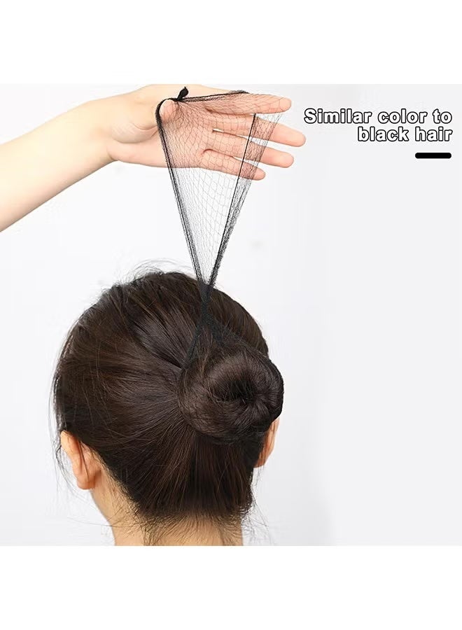 Hair Nets for Buns, 20Pcs Hair Bun Nets Black with 20Pcs U Shaped Hair Pins for Buns, Hair Bun Net Set Elastic Edge Mesh Invisible Ballet Hair Net for Girls Women - Image 5