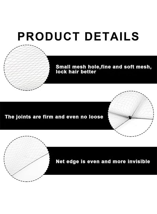 Hair Nets for Buns, 20Pcs Hair Bun Nets Black with 20Pcs U Shaped Hair Pins for Buns, Hair Bun Net Set Elastic Edge Mesh Invisible Ballet Hair Net for Girls Women - Image 3