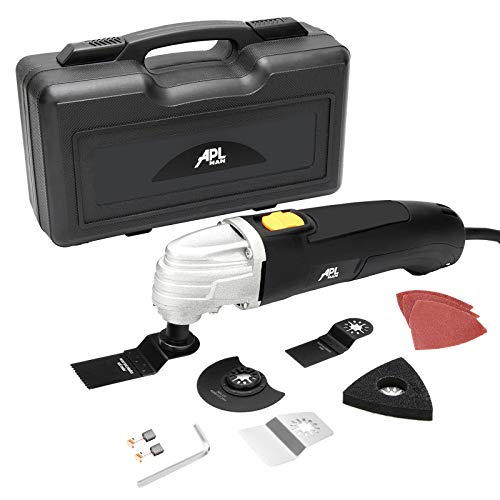 APLMAN Multi Purpose Oscillating Tool, 1.6-Amp Oscillating Multi Tool with 3.2°Oscillation Angle, Single Speed and 8 Pcs Accessories，Carrying Box - Image 1