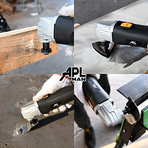 APLMAN Multi Purpose Oscillating Tool, 1.6-Amp Oscillating Multi Tool with 3.2°Oscillation Angle, Single Speed and 8 Pcs Accessories，Carrying Box - Image 4