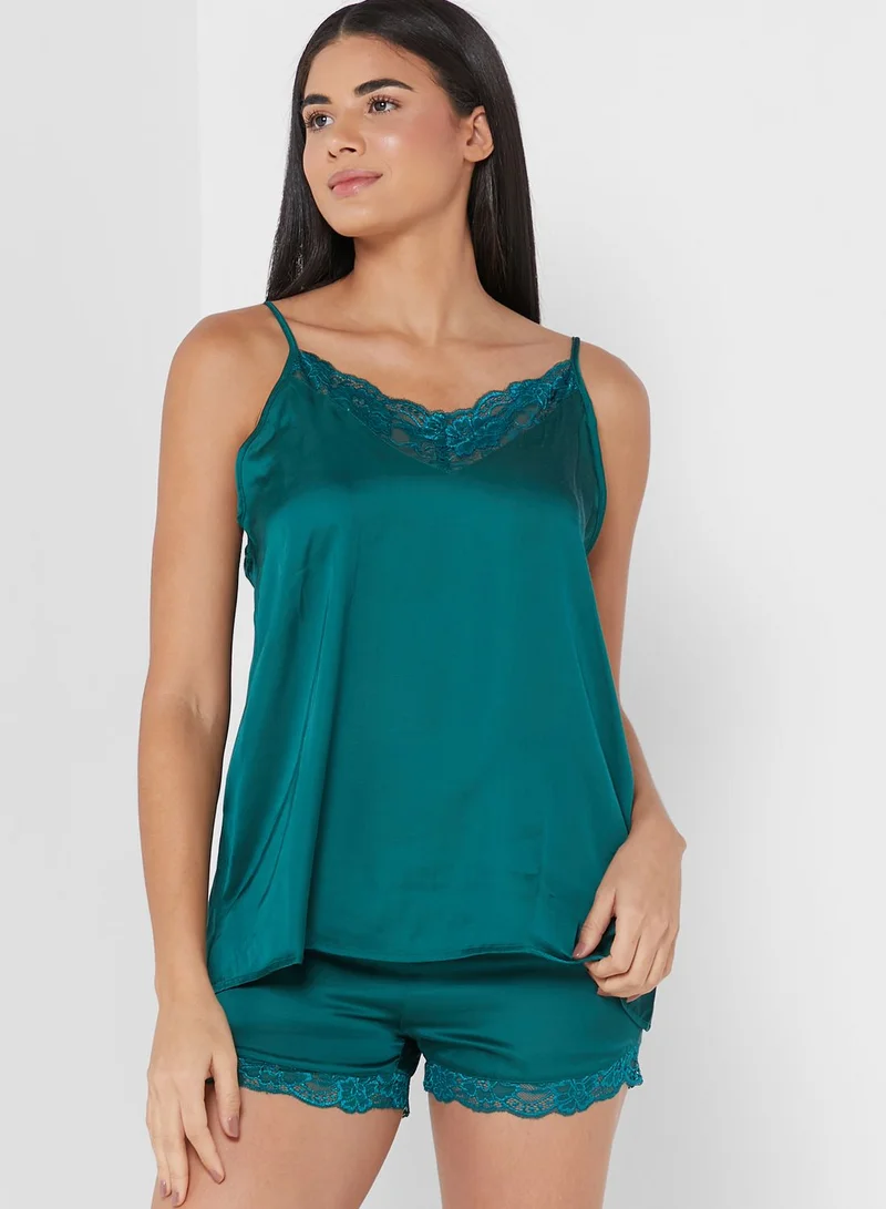 ELLA Lace Trim Pyjama Set