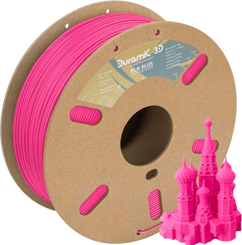 DURAMIC 3D PLA+ Filament 1.75mm 1Kg Magenta, PLA Plus Filament 1Kg Spool(2.2lbs) Tougher and Stronger, Dimensional Accuracy Probability +/- 0.02mm - Image 1