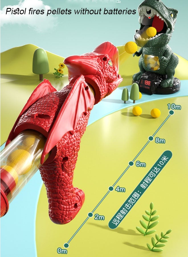 Kids Dinosaur Toy Gun Shooting Toy Can Be Rotated With Spray To Display Digital Games With 2 Dinosaur Toy Guns 24 Toy Balls And 2 Glasses Indoor And Outdoor Competitive Games Birthday Gifts For Children  - Image 5