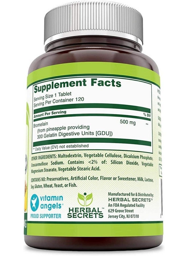 Herbal Secrets Bromelain Supplement 500 Mg Tablets Supplement | Non-GMO | Gluten Free | Made in USA (120 Count) - Image 3