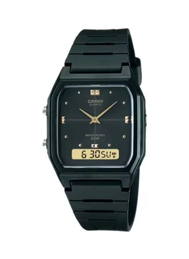CASIO Unisex Analog-Digital Display Watch With Black Resin Strap - AW-48HE-1A