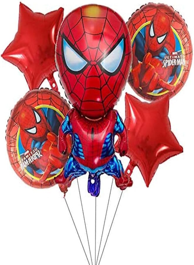 Secret Superhero Spiderman Foil Balloons 5pcs