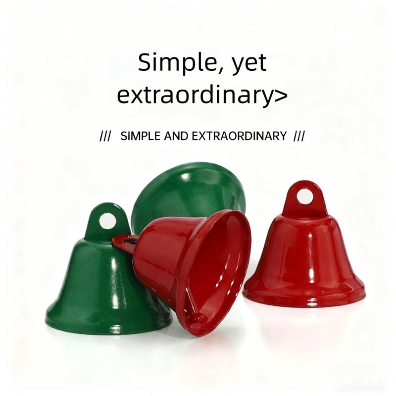 10Pcs Small Vintage Metal Christmas Bells Red Green Tree Hanging Ornaments - Image 5