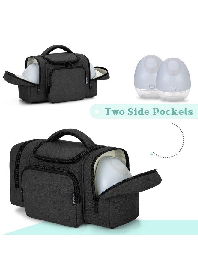 BAFASO Wearable Breast Pump Bag Compatible With Willow And Elvie Breast Pump Or Momcozy S12 Pro Tote For Wearable Breast Pump And Extra Parts (Patent Pending) Black - Image 3