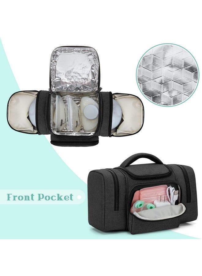 BAFASO Wearable Breast Pump Bag Compatible With Willow And Elvie Breast Pump Or Momcozy S12 Pro Tote For Wearable Breast Pump And Extra Parts (Patent Pending) Black - Image 4