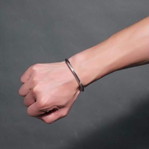 Thrillz Mans Bracelet Exclusive Black For Mens Stainless Steel plain Silver Plated Hand Bracelet For Mens Boys Jewellery - Image 3