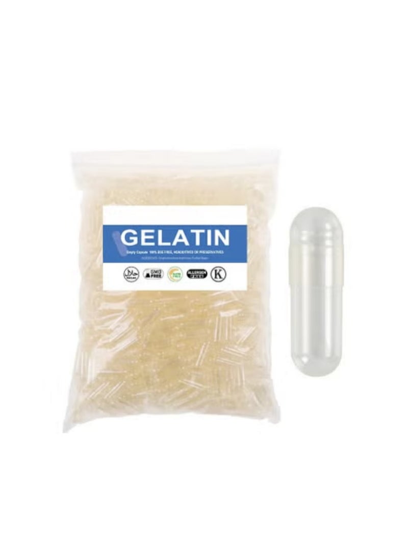 1000 Capsules - Fast-Acting Empty Capsules, Pure Pill Capsules, DIY Powder Filling, Transparent Empty Vegetarian Capsules - Image 1