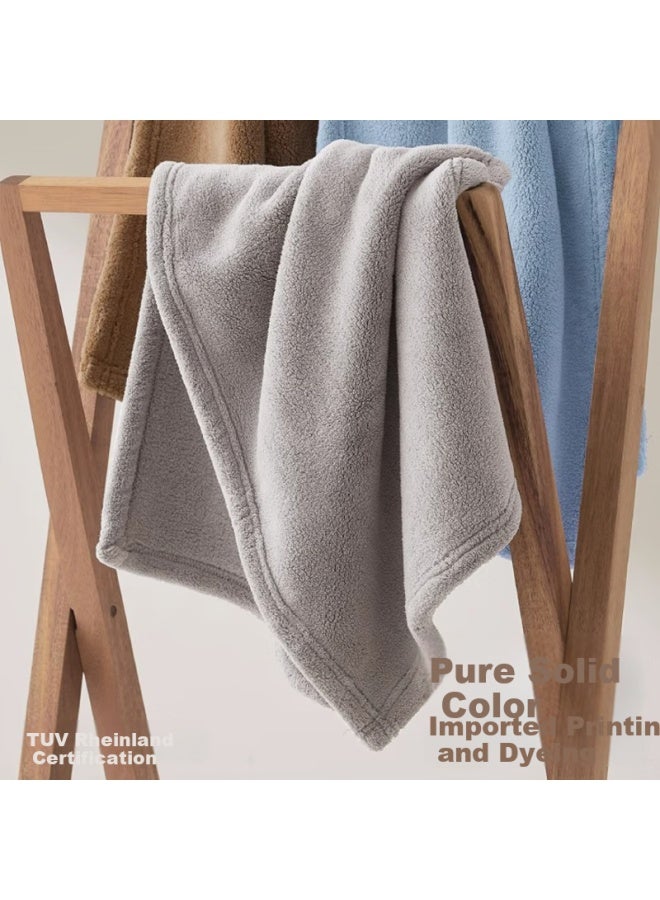 Sanli 7a Antibacterial Towel 2 Pack, Class A, Thickened, 140g, Uni, For Face Washing, Bathing, Home Use, Quick-drying Large Towel For Hair, Blue/gray - Image 5