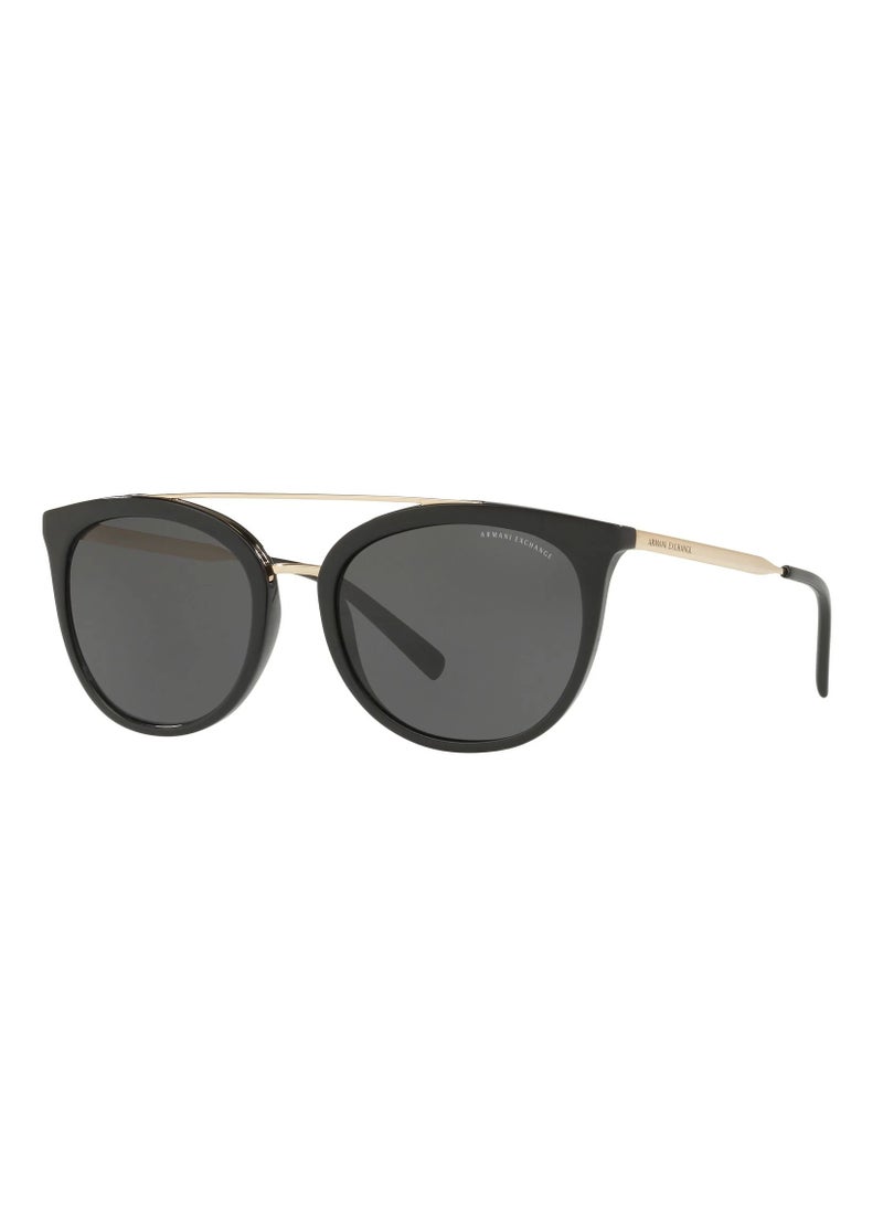 armani ARMANI Women Black Panto Sunglasses with Black lenses 0AX4068SF 815887 55 