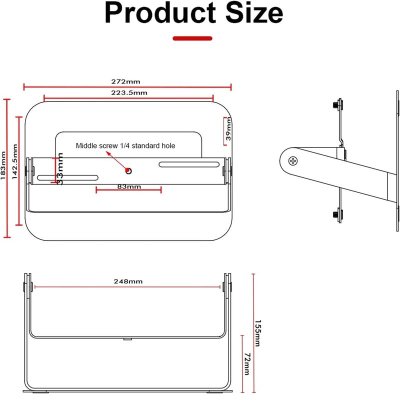 Adjustable Projector Stand with Full Rotation Function Aluminum Build Easy InstallationBracket for Applications Projector Ceiling Bracket - Image 5