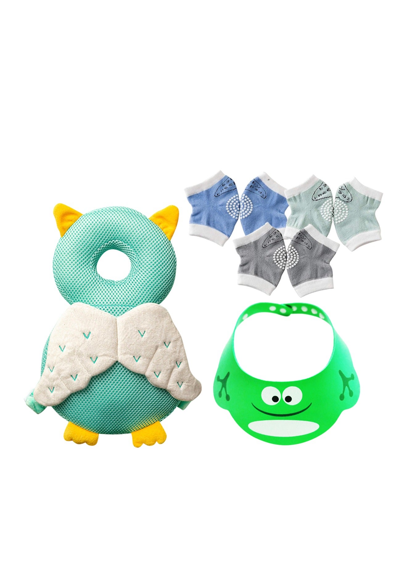 STAR BABiES Buy 2 Get 1 Free (Baby Head Support, Baby Knee Pad 3pair with Free Kids Shower Cap)