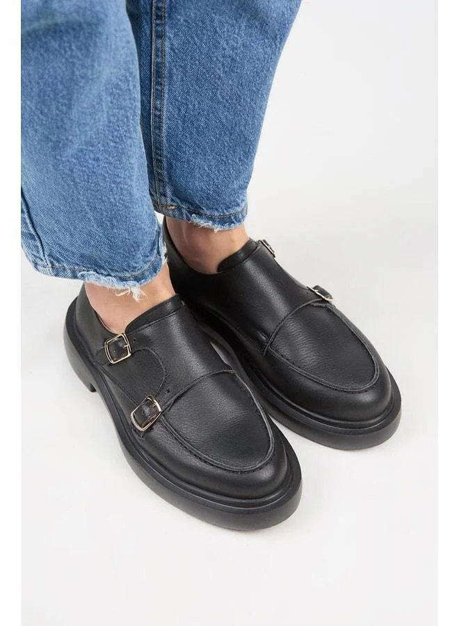 Manijero  (Bonni) Women's Genuine Leather Double Buckle Black Shoes. for Women | Best Price UAE