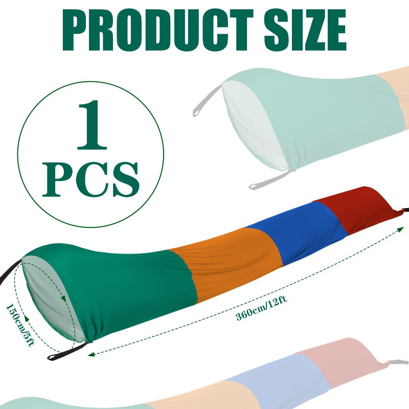 Shappy 12 ft Sensory Tunnel Crawl Resistance Tube for Calm Sensory Tent Compression Tube Play Tunnel Toys for Kids Birthday Gifts Outdoor Indoor Game(Orange, Green, Blue, Red) - Image 2