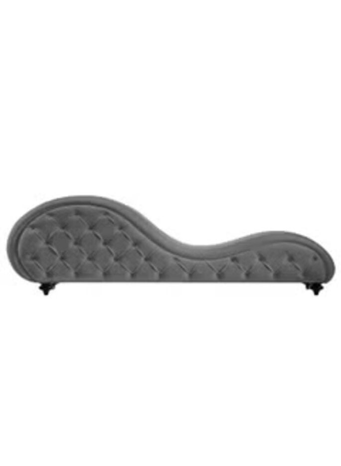 Romantic Chaise Longue Luxury Upholstery Pattern Of Velvet Fabric - Grey -180x80x50cm