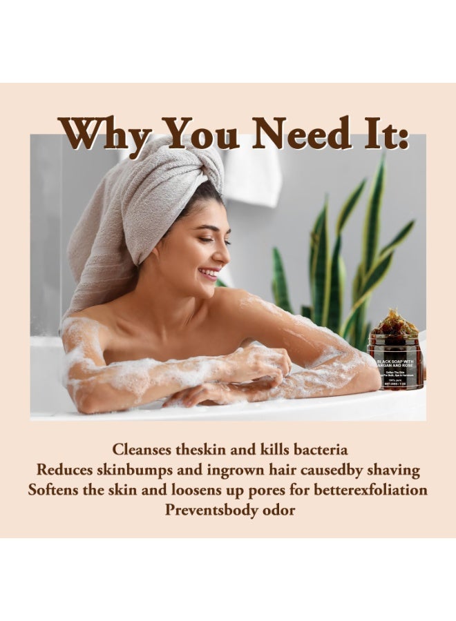  اوساورا أوقيانور زوينة المغرب صابون بلدي الأسود، صابون أسود مع أرغان وروز، زاوينا المغرب الجسم سكرب، الجسم مقشر سكرب، الصابون الأسود المغربي مع أرغان العضوي، بلدي صابون، الصابون المغربي الأسود - Image 4