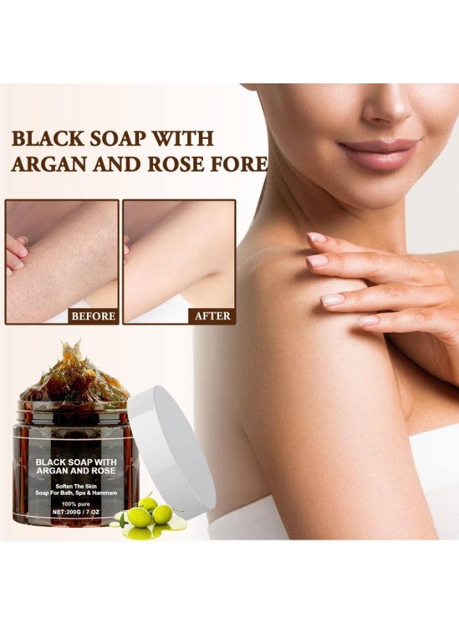  اوساورا أوقيانور زوينة المغرب صابون بلدي الأسود، صابون أسود مع أرغان وروز، زاوينا المغرب الجسم سكرب، الجسم مقشر سكرب، الصابون الأسود المغربي مع أرغان العضوي، بلدي صابون، الصابون المغربي الأسود - Image 5