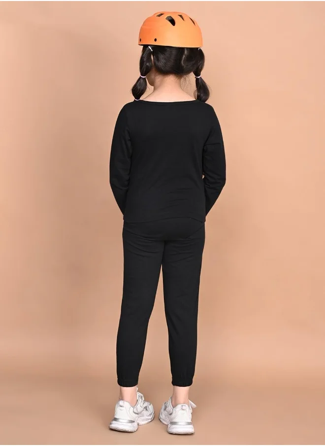 LILPICKS Never Mind Printed Top with Jogger Set