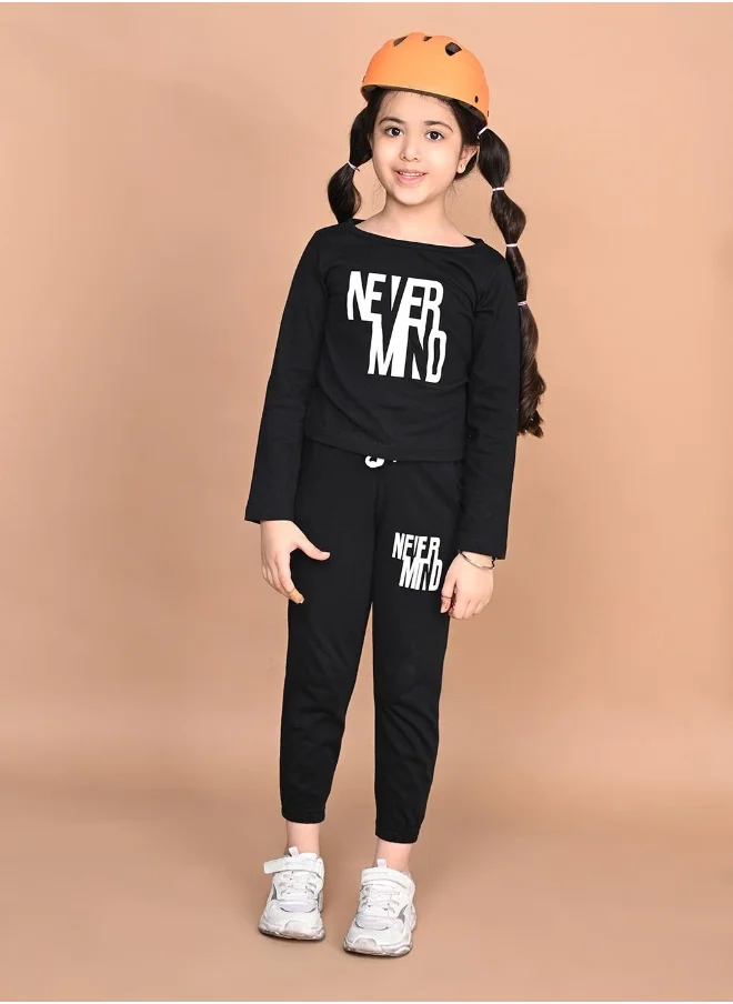 LILPICKS Never Mind Printed Top with Jogger Set