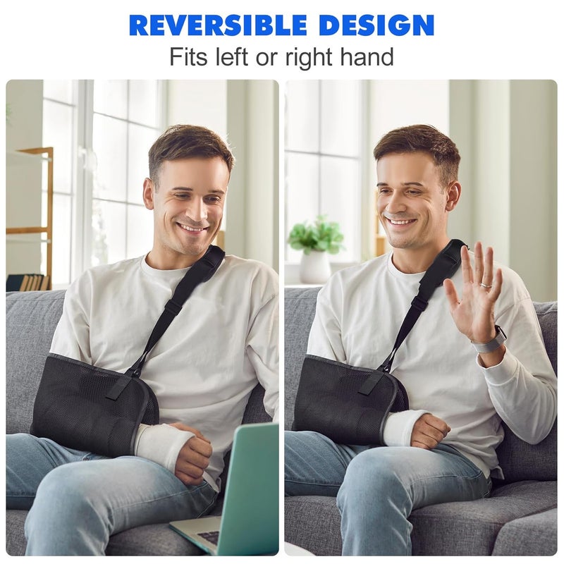 Healifty Arm Sling Adjustable Shoulder Immobilizer Wrist Elbow Support Brace for Broken and Fractured Bones - Image 2