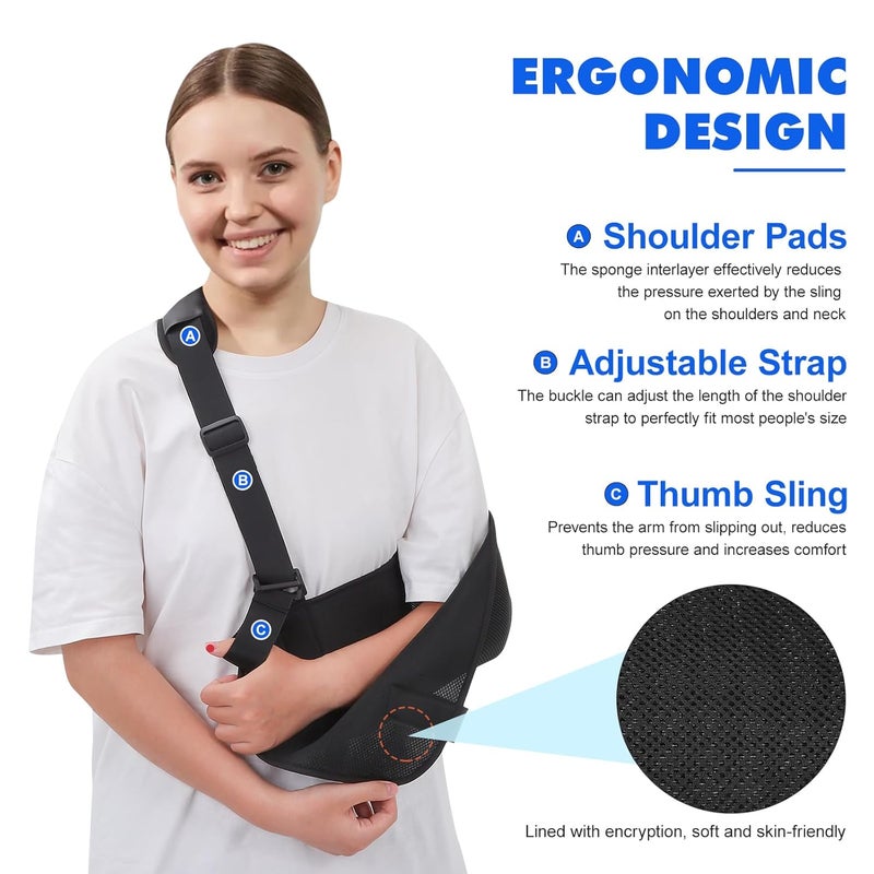 Healifty Arm Sling Adjustable Shoulder Immobilizer Wrist Elbow Support Brace for Broken and Fractured Bones - Image 4