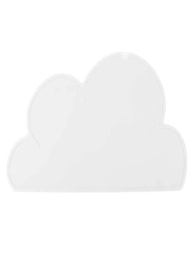 Zerodis Pet Non Slip Feeding Mat, Cloud Shape Cats Dogs Silicone Feeding Mat Table Mat Cutlery Stationary Pad(White) - Image 1