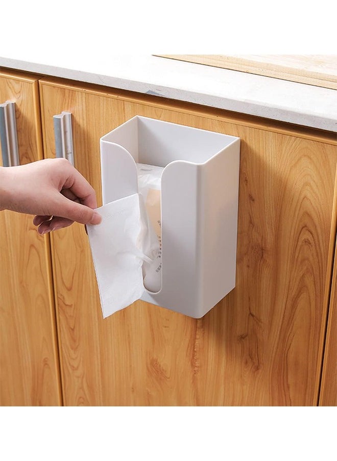 Bukela Tissue Box Holder,Wall Mounted/Under Cabinet Paper Roll Holder Towel Stand/Dispenser Shelf for Kitchen,Toilet,Pantry Utility Room Laundry Storage Organizer,Rectangular Paper Holder Boxes  - Image 4