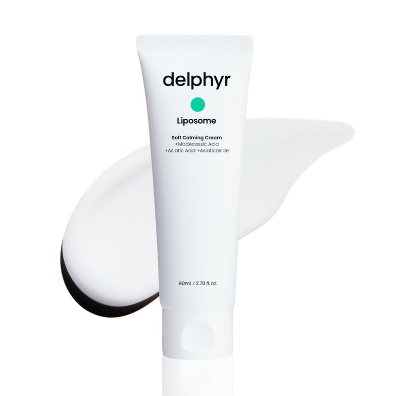 delphyr Liposome Soft Calming Cream Centella Asiatica TECA Moisturizer for Sensitive Skin Skin Protection and Soother Korean Skincare for Trouble Care 270 fl oz 80ml