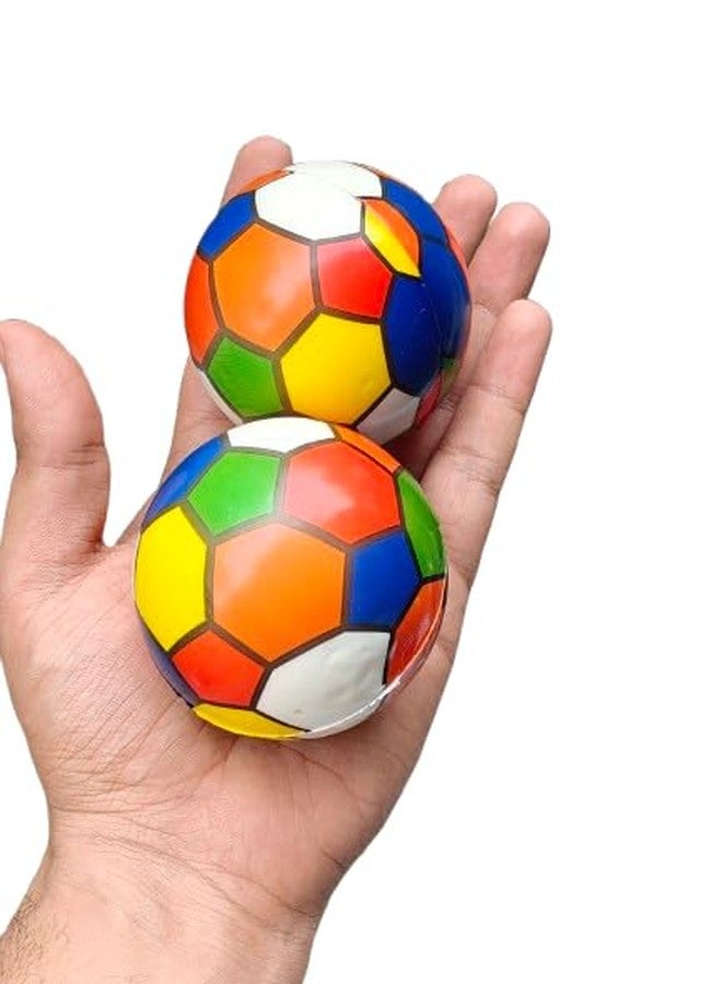 Parakh Colourful Soccer Design Soft Sponge Balls, Pack of 2, Multicolour, Small Size - Image 1