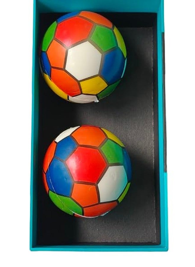 Parakh Colourful Soccer Design Soft Sponge Balls, Pack of 2, Multicolour, Small Size - Image 2