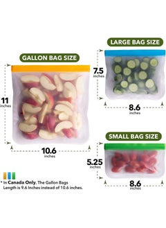 Arabest Reusable Food Storage Bags,12 Pack Bpa Free Freezer Bags,Extra Thick Leakproof,Reusable Food Lunch Bags(4XL+4M+4S)  - Image 3