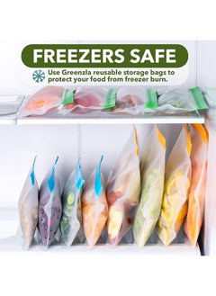 Arabest Reusable Food Storage Bags,12 Pack Bpa Free Freezer Bags,Extra Thick Leakproof,Reusable Food Lunch Bags(4XL+4M+4S)  - Image 4