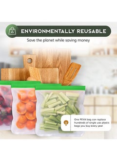 Arabest Reusable Food Storage Bags,12 Pack Bpa Free Freezer Bags,Extra Thick Leakproof,Reusable Food Lunch Bags(4XL+4M+4S)  - Image 2