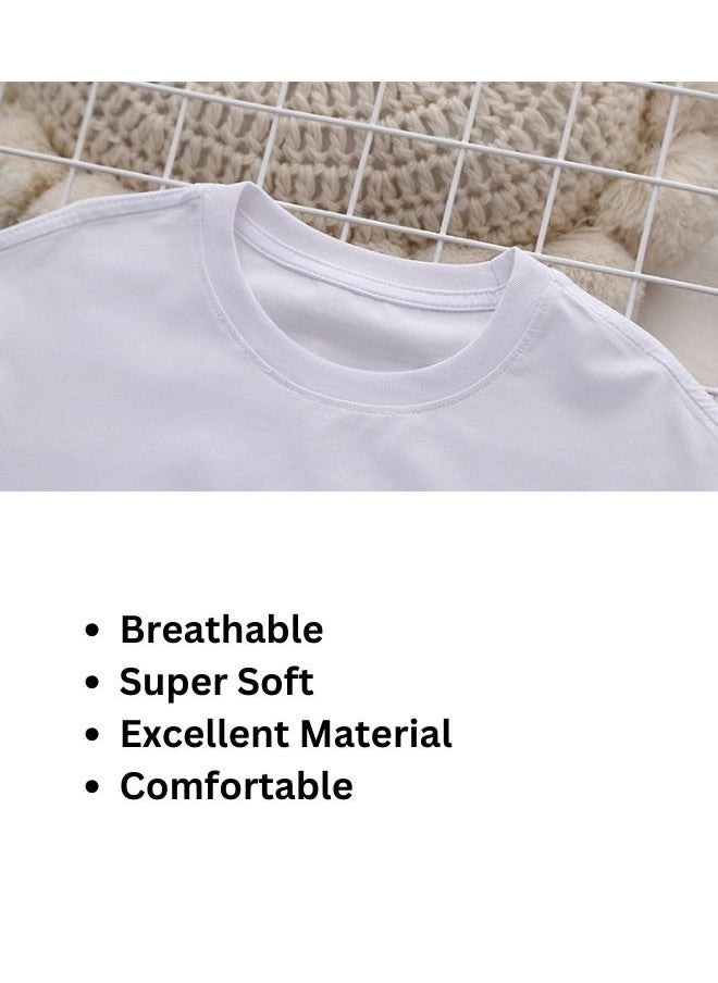 Mei Stylish - Girl's Summer 2 Piece Outfit Printed Oversized T-shirt and Tight Short Pant Set - Image 1