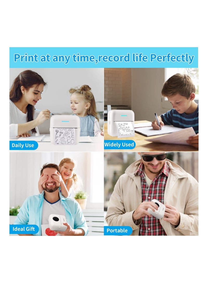 Mini Sticker Printer, Portable Printer with Sticker, Bluetooth Smart Pocket Inkless Printer, Wireless Printer, with 10 Rolls Thermal Paper and Sticker, Receipt Printer for Photo Journal Notes Memo - Image 5
