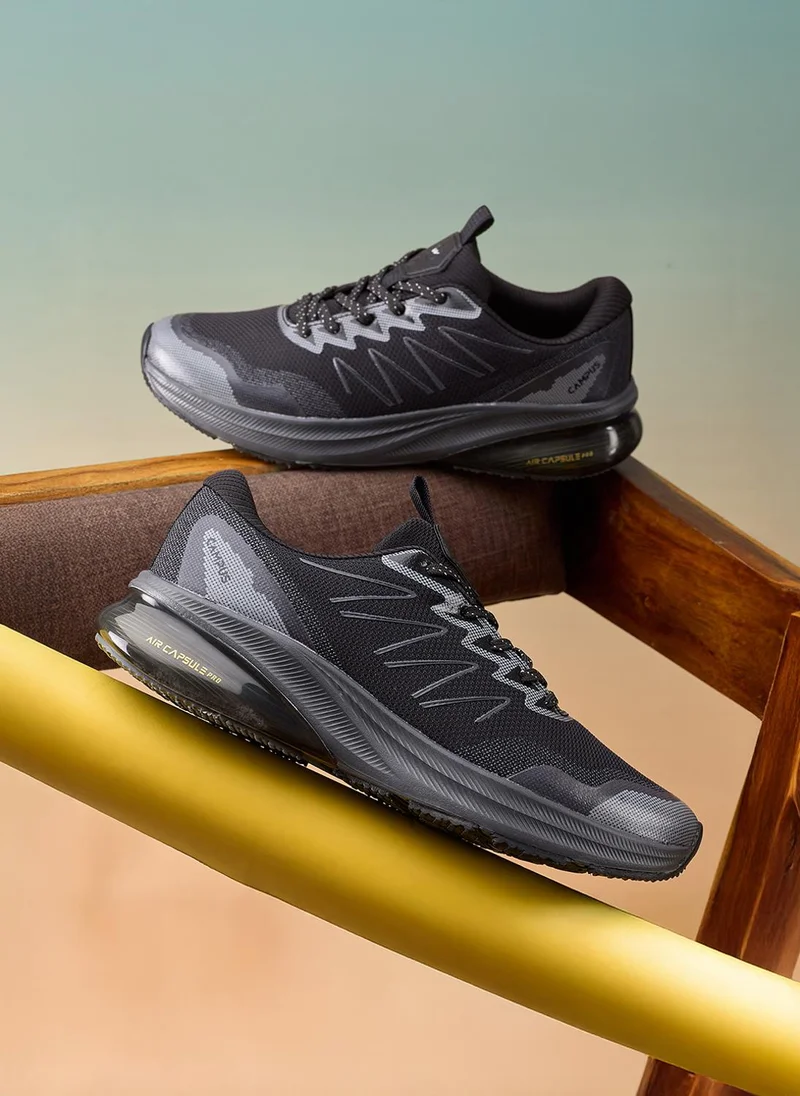 Campus Black Men Begin Marathon Sublimation Lace-Up Running Shoes-Black for Men | Best Price UAE