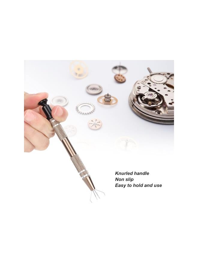 4 Prongs Grabber Jewelry Pick Up Tool, Metal Prong for Gems Diamond Pearls Beads Small Parts, Catcher Holder Jewelry Making Accessory(grey) - Image 3